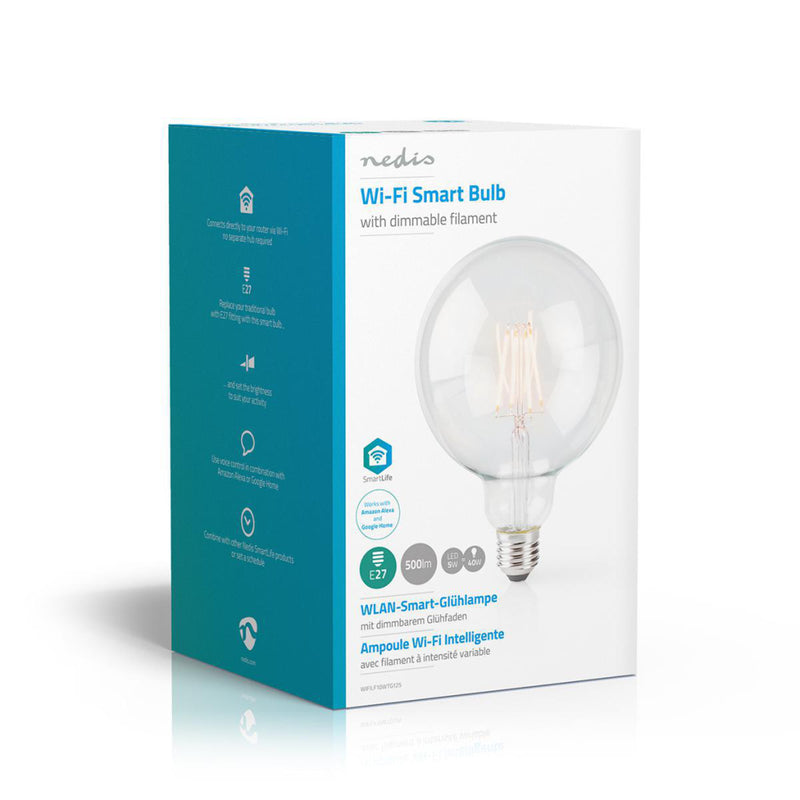 Afbeelding laden in galerijviewer, Nedis wifilf10wtg125 wi-fi smart led filamentlamp e27 125 mm 5 w 500 lm
