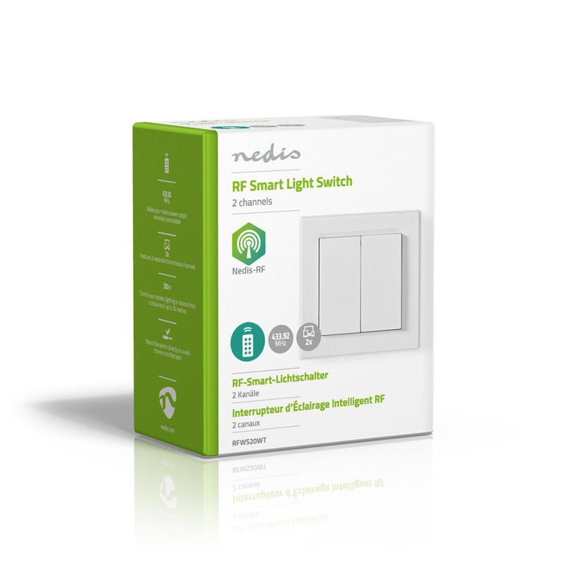 Afbeelding laden in galerijviewer, Nedis rfws20wt rf smart lichtschakelaar tweevoudig
