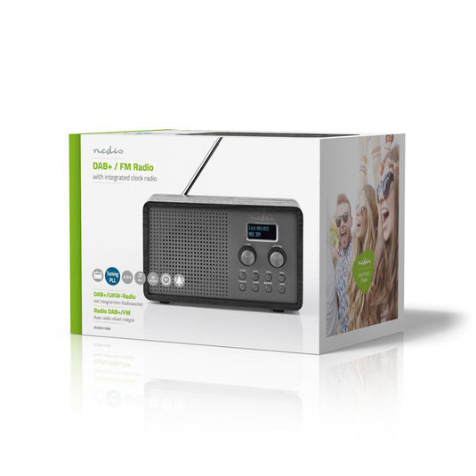 Nedis rddb5110bk dab+ radio 4,5 w fm klok wekkerfunctie zwart