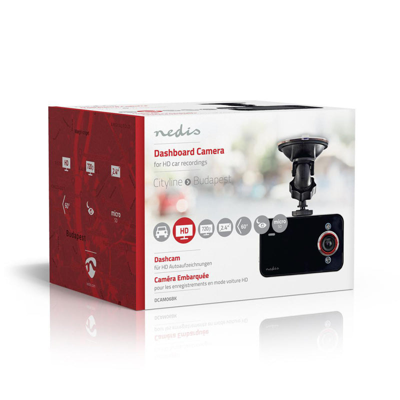 Afbeelding laden in galerijviewer, Nedis dcam06bk dashcam hd 720p 1 ch 2,4 inch kijkhoek van 60 deg;

