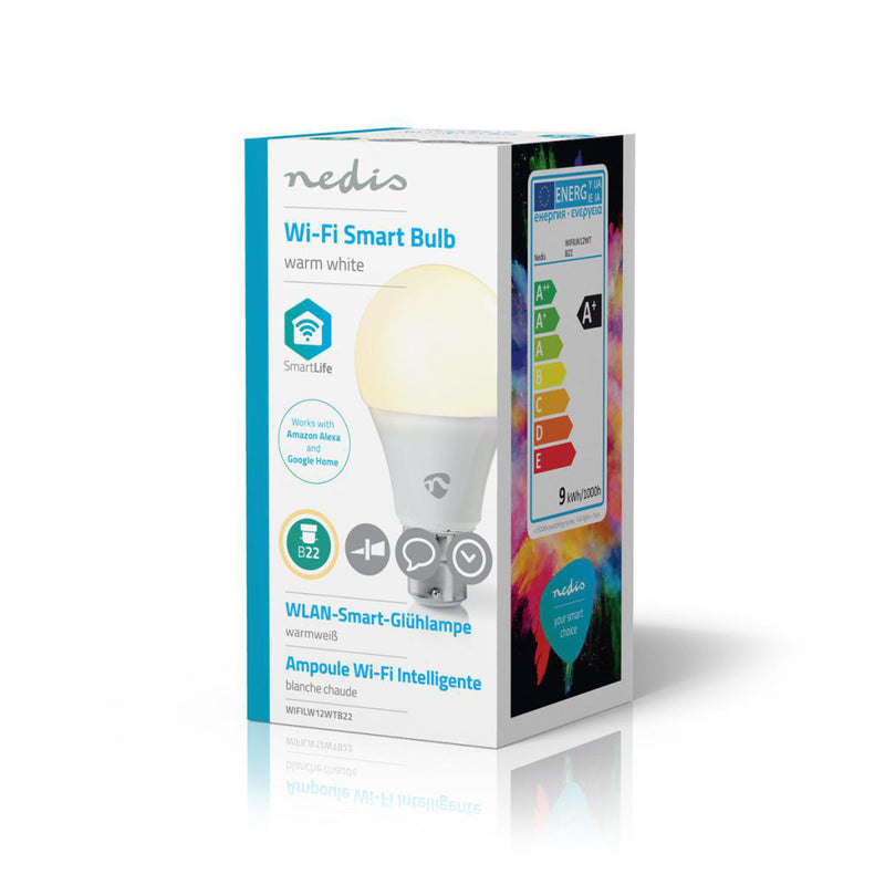 Afbeelding laden in galerijviewer, Nedis wifilw12wtb22 smartlife led bulb wi-fi b22 800 lm 9 w warm wit 2700 k energieklasse: a+ android trade; ios a60
