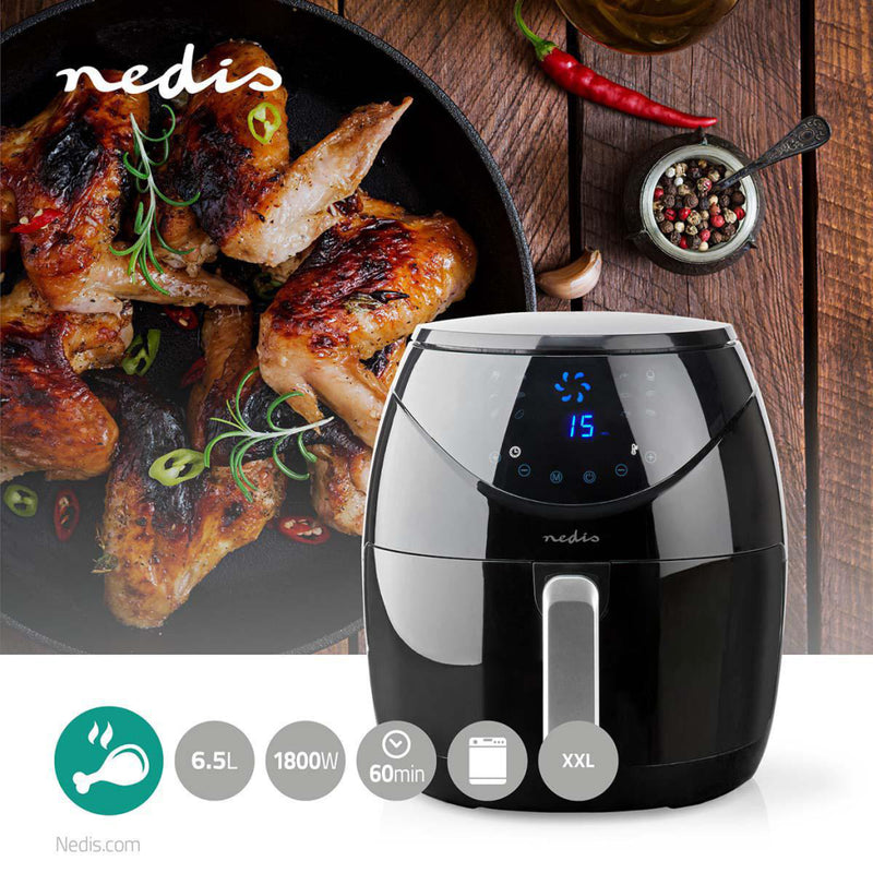 Afbeelding laden in galerijviewer, Nedis kaaf250ebk hetelucht friteuse 6.5l 1800w zwart
