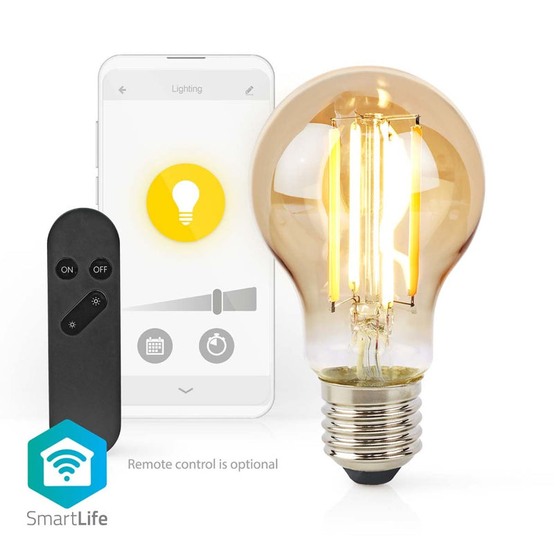 Afbeelding laden in galerijviewer, Nedis wifilrf10a60 smartlife led filamentlamp wi-fi e27 806 lm 7 w warm wit glas android ios peer
