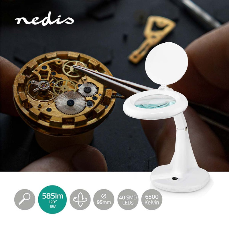 Afbeelding laden in galerijviewer, Nedis MAGL1WT Tafel-loeplamp Lenssterkte: 3 12 Diopter 6500 K 6.5 W 585 Lm Wit

