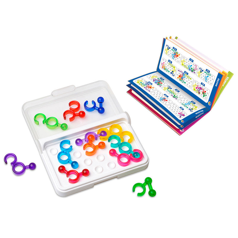 Afbeelding laden in galerijviewer, Smartgames iq link - logisch denkspel reispuzzel - 120 opdrachten met ringsysteem - educatief solospel voor kinderen en volwassenen - vanaf 8 jaar
