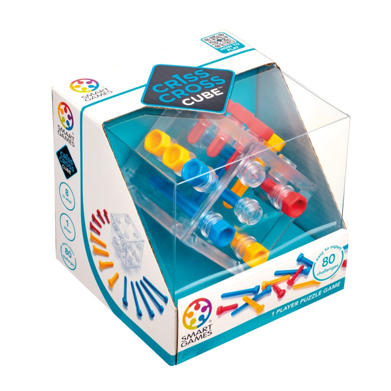 Afbeelding laden in galerijviewer, Smartgames criss cross cube - 3d logisch denkspel - 80 educatieve schroefuitdagingen - iq breinbreker transparante kubus - vanaf 8 jaar
