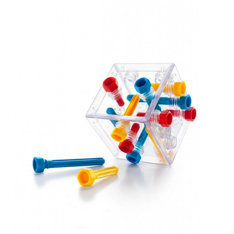 Afbeelding laden in galerijviewer, Smartgames criss cross cube - 3d logisch denkspel - 80 educatieve schroefuitdagingen - iq breinbreker transparante kubus - vanaf 8 jaar
