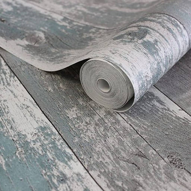 Afbeelding laden in galerijviewer, Noordwand behang topchic wooden planks donkergrijs en blauw
