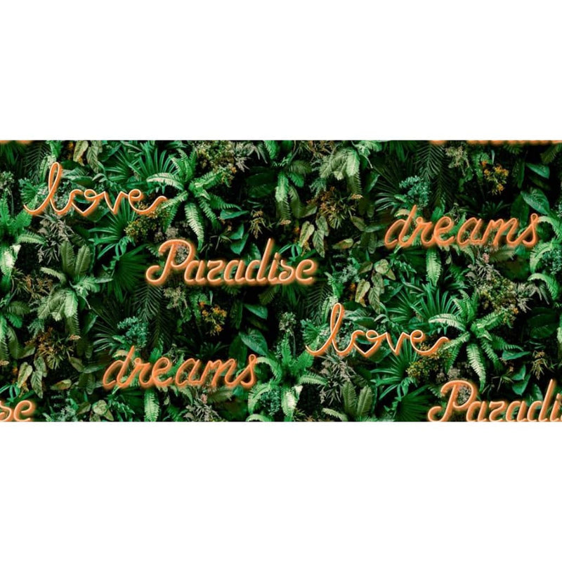 Afbeelding laden in galerijviewer, Noordwand behang good vibes neon letter with plants groen en oranje
