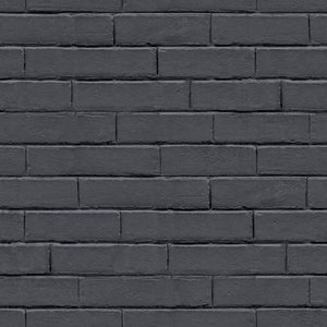 Noordwand Noordwand Behang Good Vibes Chalkboard brick wall zwart en grijs
