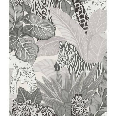 Noordwand behang good vibes jungle animals grijs en zwart