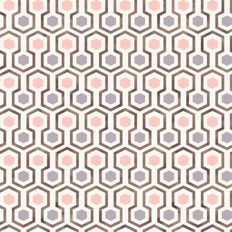 Afbeelding laden in galerijviewer, Noordwand behang good vibes hexagon pattern roze en paars
