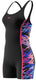 Speedo hyperboom splice muscleback legsuit dames sportbadpak - kleurvast badpak dames met pijpjes - zwempak dames met borstvoering - sportbadpak dames met muscleback - zwart roze - 44