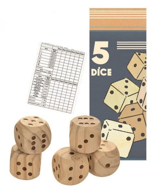 5 houten dobbelstenen. 5+ 35 cm
