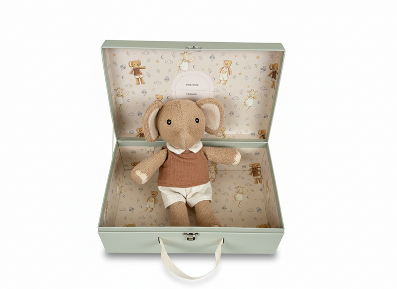 Afbeelding laden in galerijviewer, Knuffel olifant de ollie cadeaudoos.
