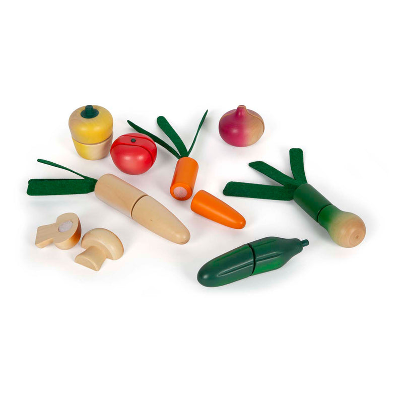 Afbeelding laden in galerijviewer, Small foot - houten snij- en groenten speelset fresh, 14dlg.
