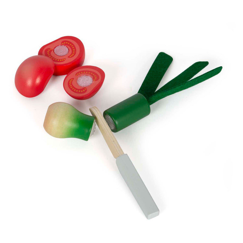 Afbeelding laden in galerijviewer, Small foot - houten snij- en groenten speelset fresh, 14dlg.
