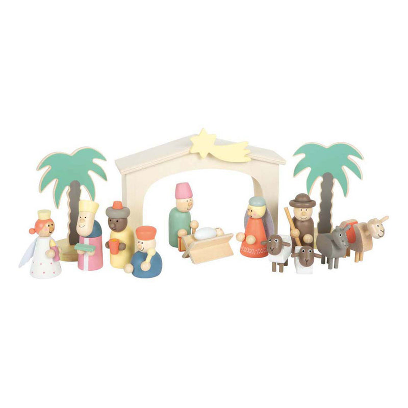 Afbeelding laden in galerijviewer, Small foot - houten kribbe kerstverhaal speelset

