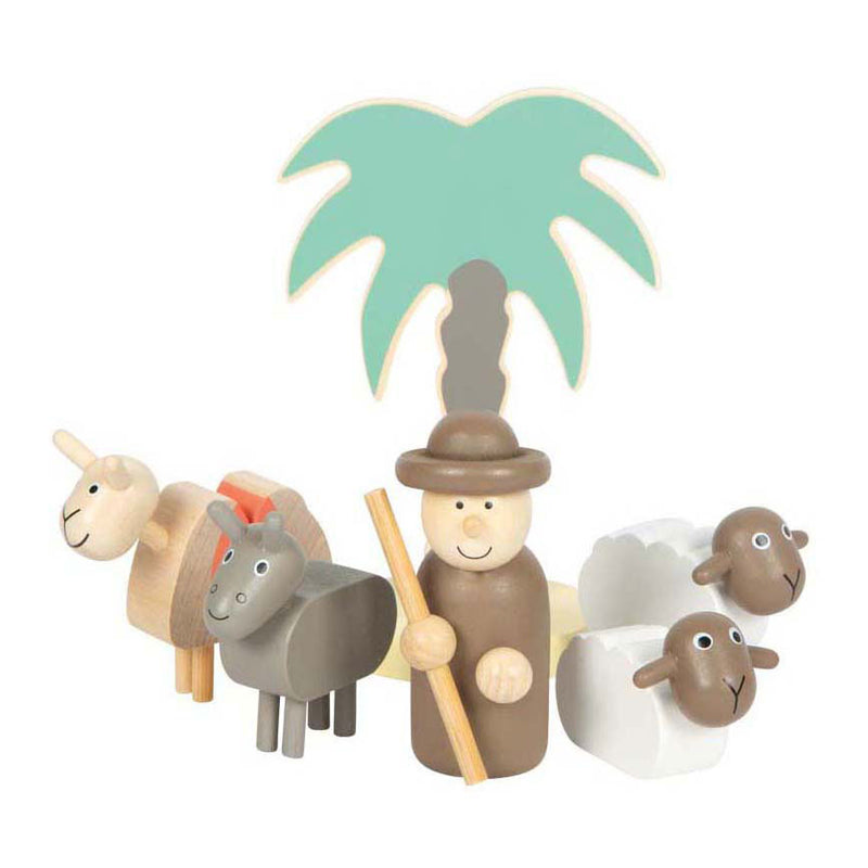 Afbeelding laden in galerijviewer, Small foot - houten kribbe kerstverhaal speelset
