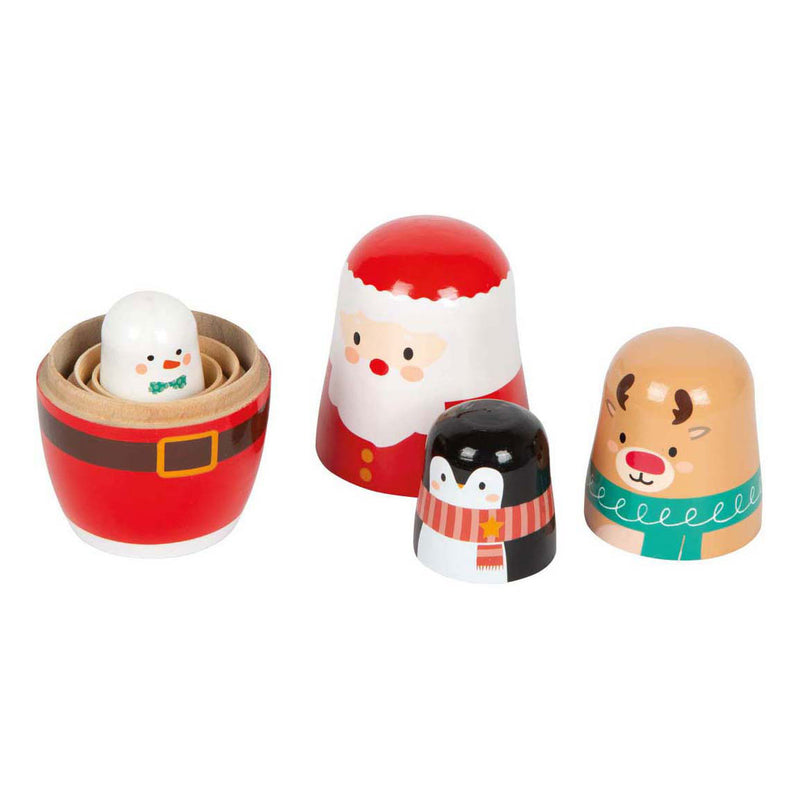 Afbeelding laden in galerijviewer, Small foot - kerstmis matroesjka poppen
