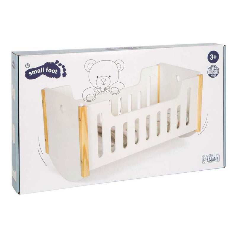 Afbeelding laden in galerijviewer, Small foot - houten poppenbed wit little button
