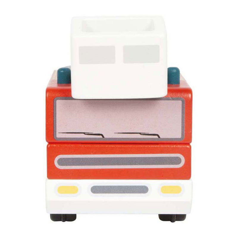 Afbeelding laden in galerijviewer, Small foot - houten brandweerwagen met roterende ladder
