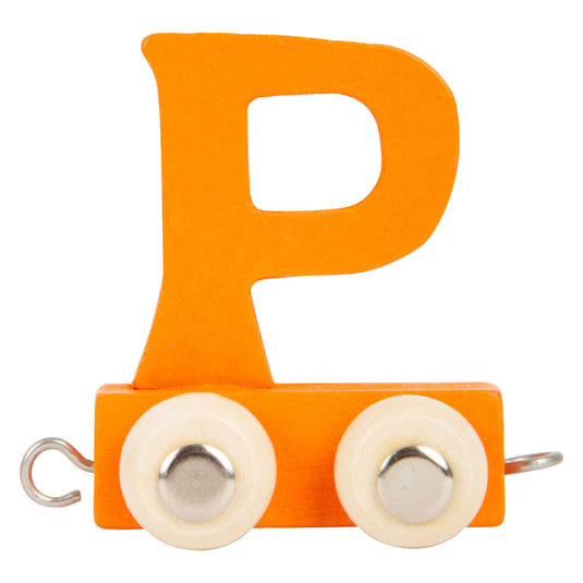 Small foot - houten lettertrein oranje - p - 12 stuks