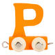 Small foot - houten lettertrein oranje - p - 12 stuks