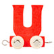 Small foot - houten lettertrein rood - u - 12 stuks