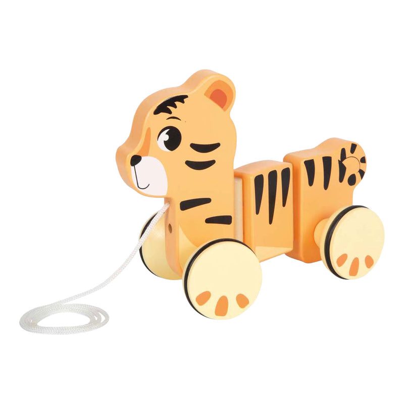 Afbeelding laden in galerijviewer, Small foot - houten trekdier tijger safari fsc
