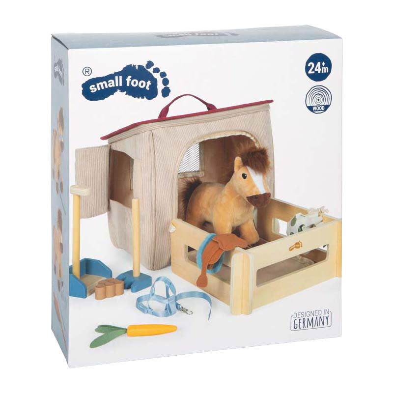 Afbeelding laden in galerijviewer, Small foot - speelset paard met stal en accessoires in tas
