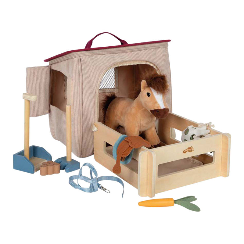 Afbeelding laden in galerijviewer, Small foot - speelset paard met stal en accessoires in tas
