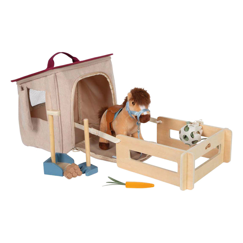 Afbeelding laden in galerijviewer, Small foot - speelset paard met stal en accessoires in tas
