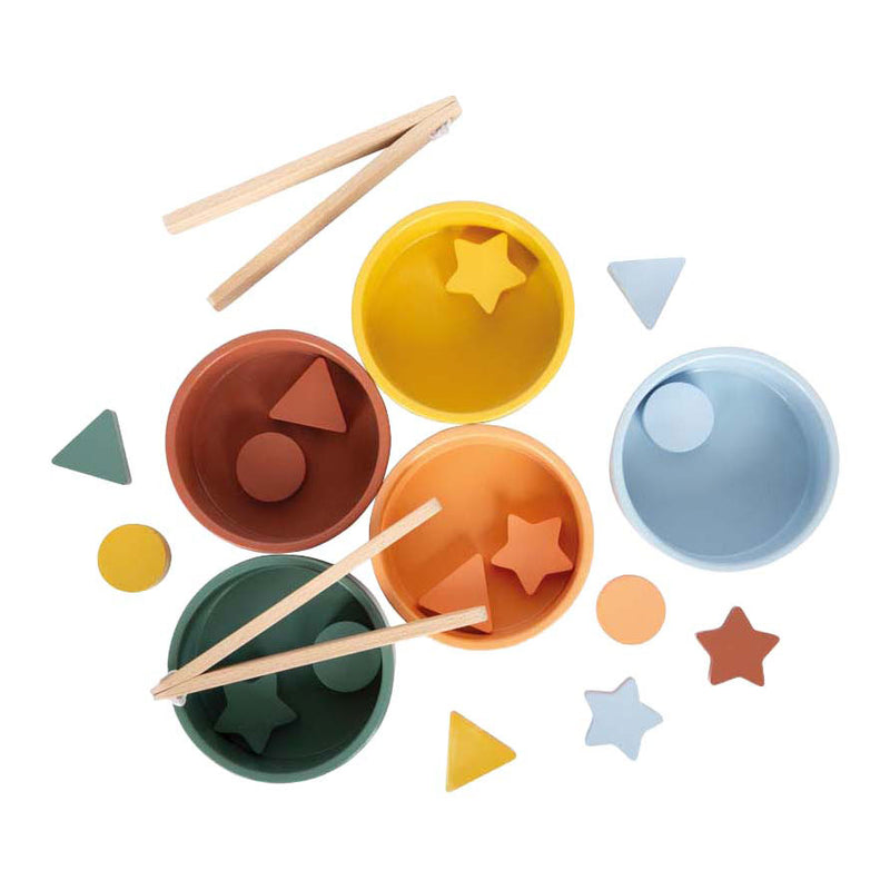 Afbeelding laden in galerijviewer, Small foot - houten montessori sorteerspel met knijptang
