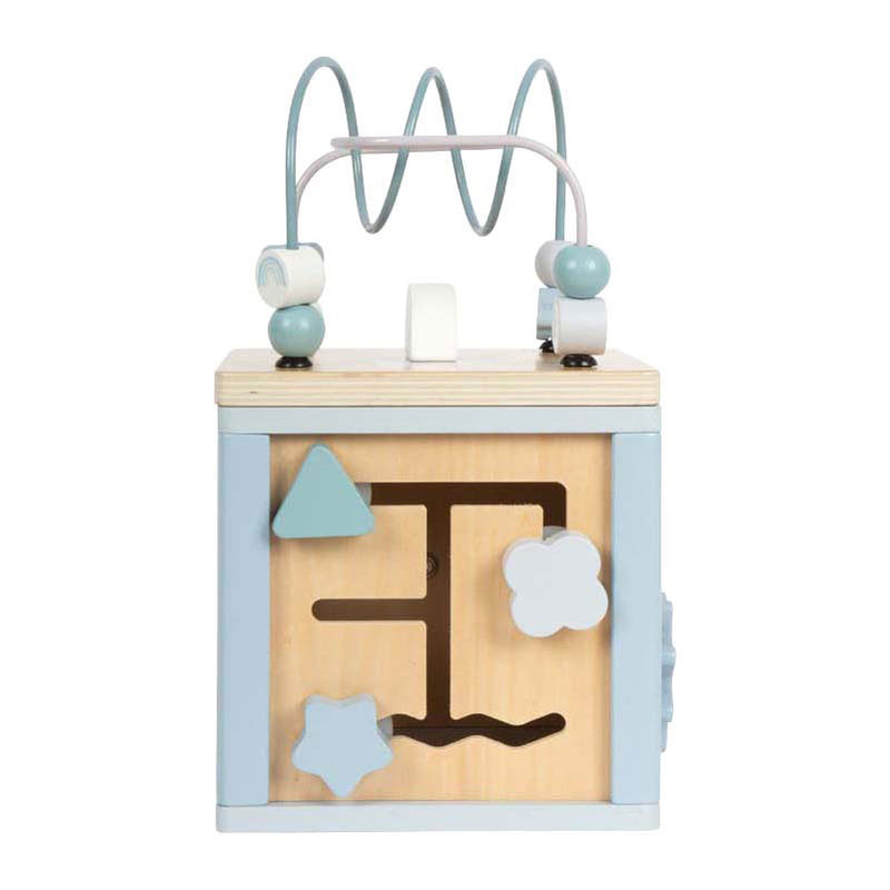 Afbeelding laden in galerijviewer, Small foot - houten motor vaardigheden kubus blauw
