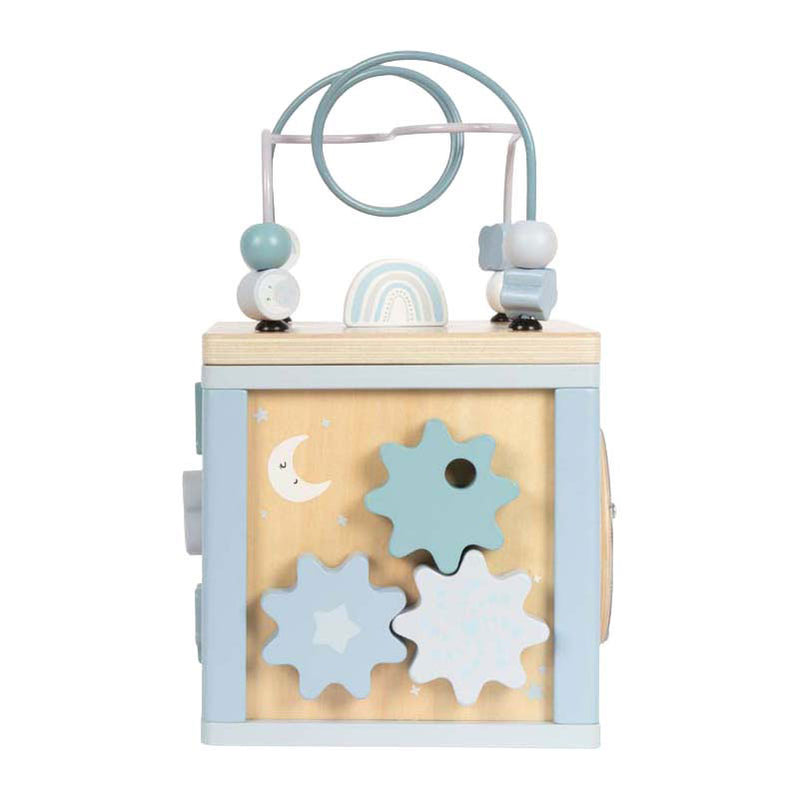 Afbeelding laden in galerijviewer, Small foot - houten motor vaardigheden kubus blauw
