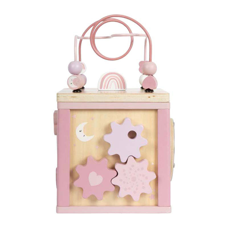 Afbeelding laden in galerijviewer, Small foot - houten motor vaardigheden kubus roze
