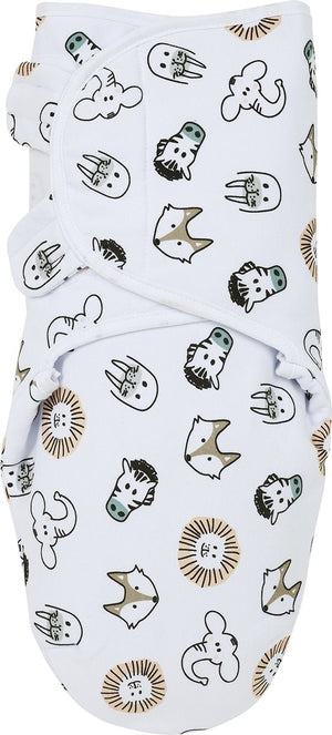 Meyco baby animal swaddle inbakerdoek gevoerd - multicolour - 0-3 maanden - 2.0 tog
