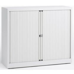 Roldeurkast laag staal 100x43x103cm wit 1 legbord