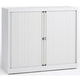 Roldeurkast laag staal 100x43x103cm wit 1 legbord