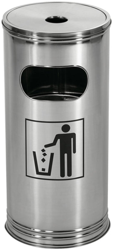 Wesco staande asbak | 15 liter | metaal - rvs | afvalbak met asbak staand