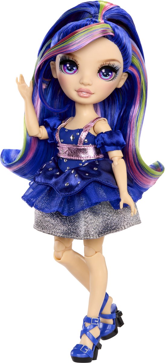 Afbeelding laden in galerijviewer, Rainbow high be dazzling-modepoppen - genevieve bleue (blauw) met bedazzle-tool en glinsterende strass-steentjes
