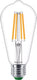 Philips led philips ultra efficient led lamp edison transparant - 60 w - e27 - warmwit licht