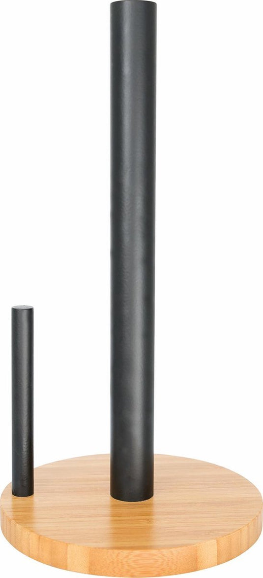 Point-virgule keukenrolhouder - bamboe - zwart - ø 15cm h 29cm