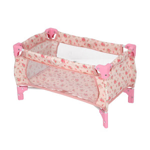 My beautiful dolls room poppenbed opvouwbaar roze bloem