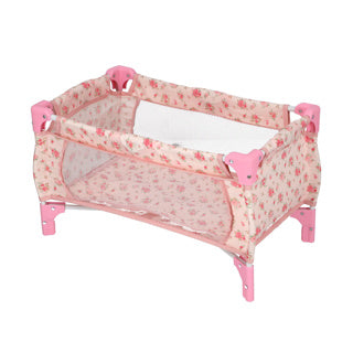 Afbeelding laden in galerijviewer, My beautiful dolls room poppenbed opvouwbaar roze bloem
