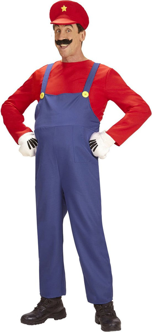 Finidi loodgieter mario | man | large | carnaval kostuum | verkleedkleding