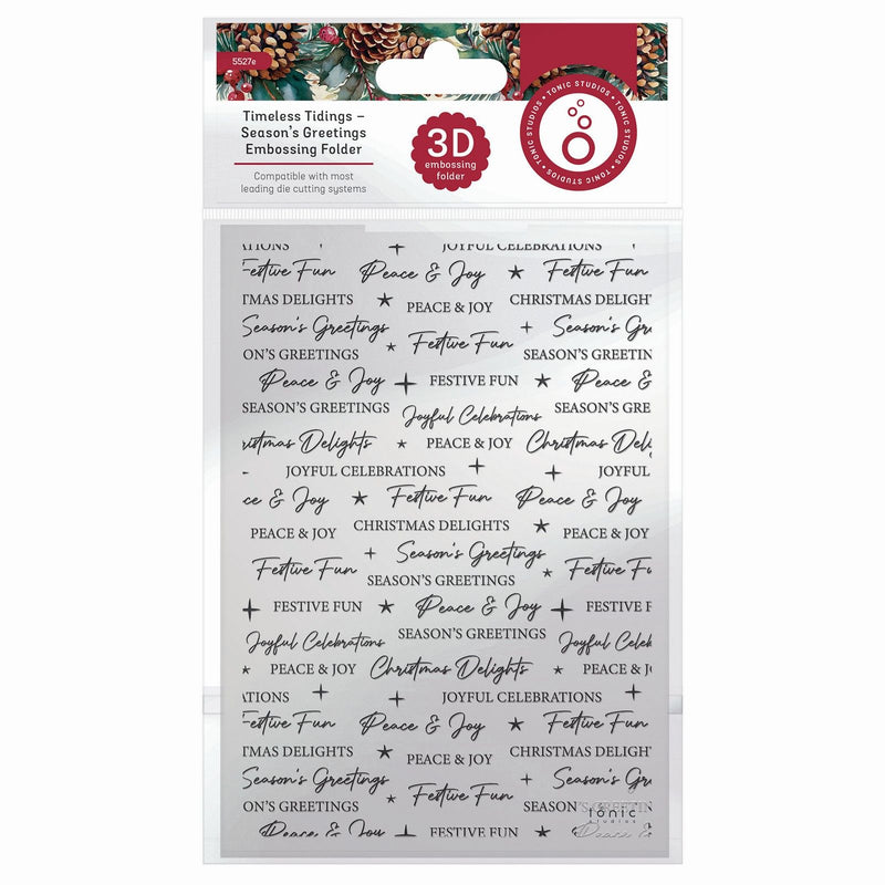 Afbeelding laden in galerijviewer, Tonic studios • timeless tidings season’s greetings 3d embossing folder
