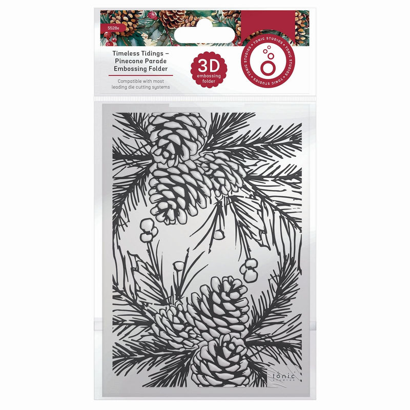 Afbeelding laden in galerijviewer, Tonic studios • timeless tidings pinecone parade 3d embossing folder
