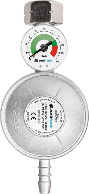 Cellfast gasregelaar met manometer lpg propaan butaan